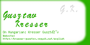 gusztav kresser business card